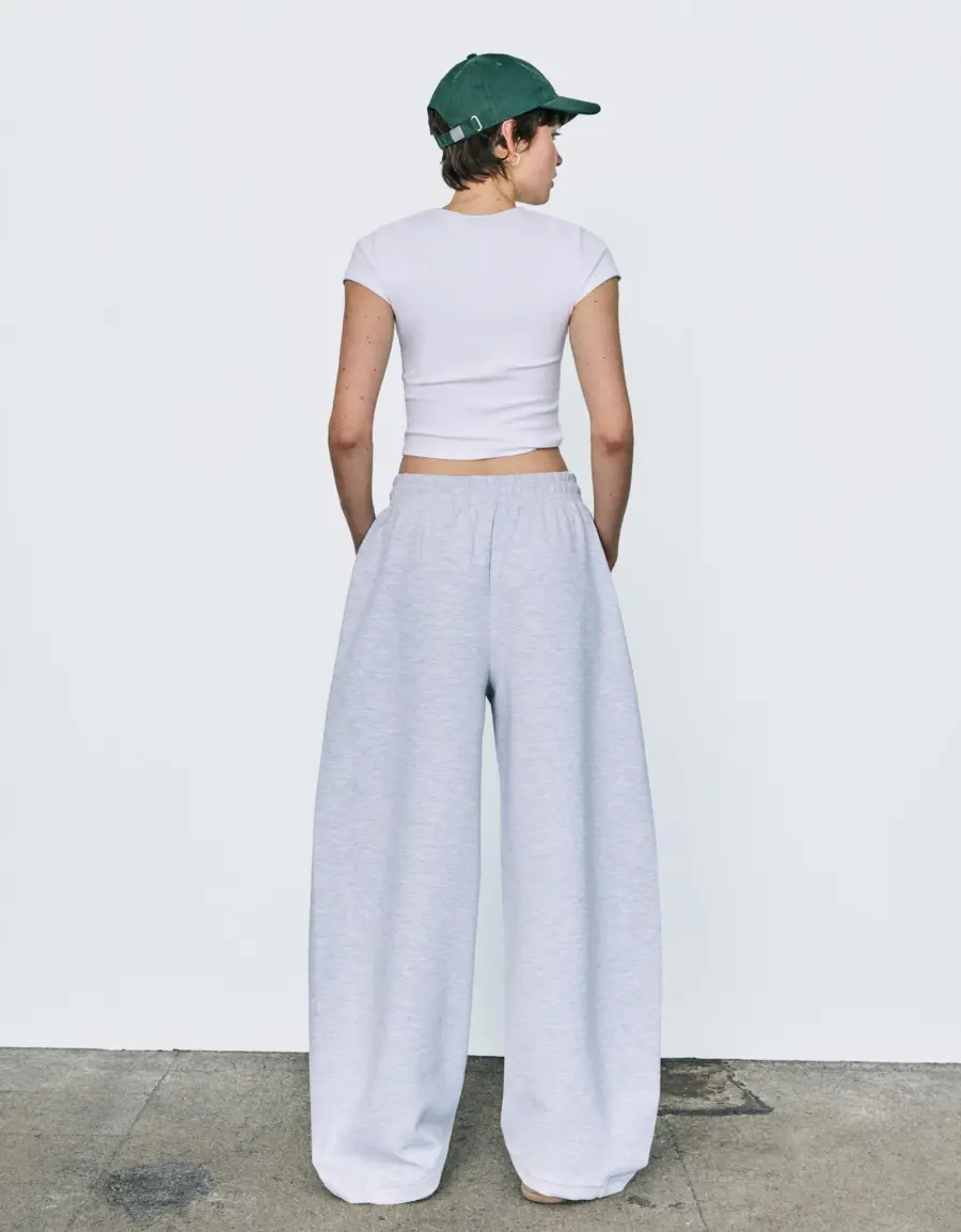 Soft fabric barrel pants
