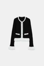 CONTRAST KNIT CARDIGAN