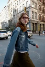 Z1975 FAUX FUR COLLAR SHORT DENIM JACKET