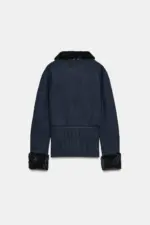 CONTRAST KNIT FAUX FUR CARDINGAN