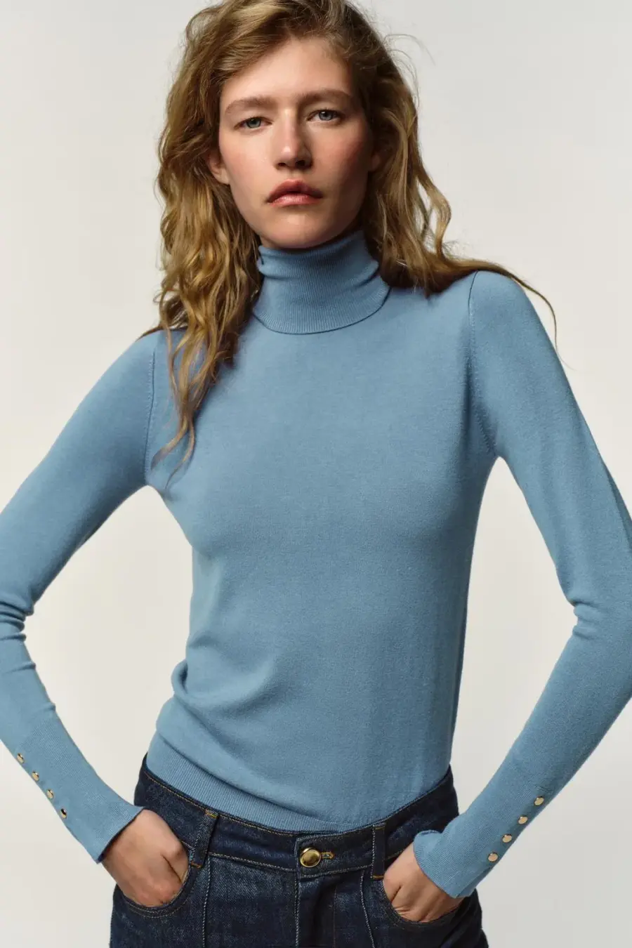 BASIC HIGH NECK KNIT SWEATER