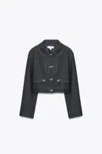 CONTRAST STITCH CROPPED JACKET