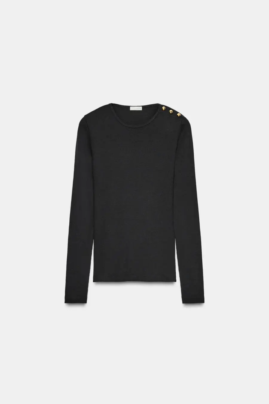 RIBBED T-SHIRT WITH BUTTONS