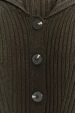 RIB KNIT CARDIGAN WITH BUTTONS