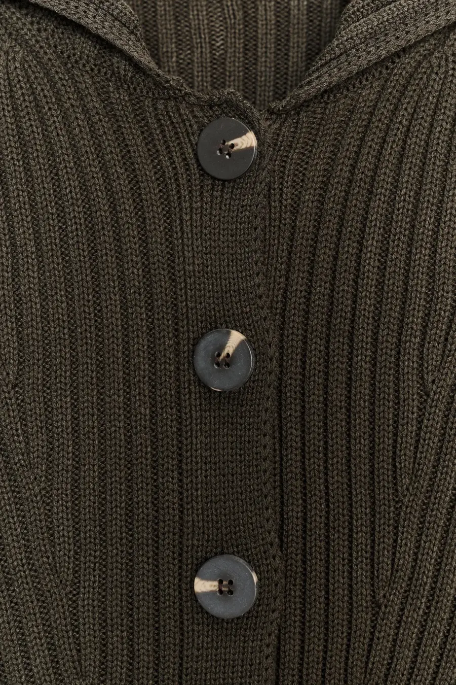 RIB KNIT CARDIGAN WITH BUTTONS