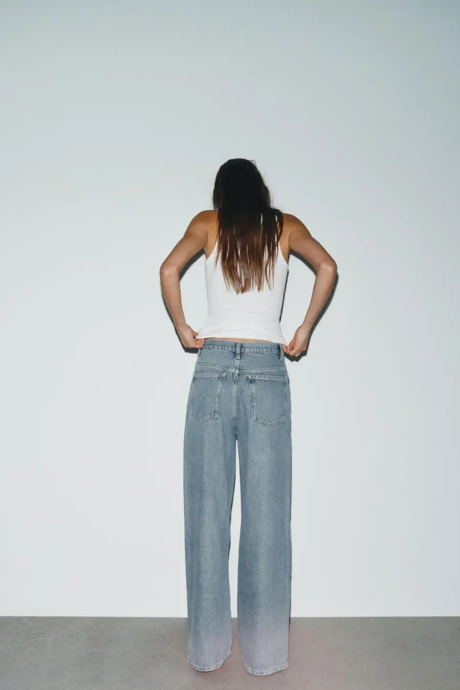 TRF WIDE-LEG HIGH-WAIST JEANS WITH CROSSOVER WAIST