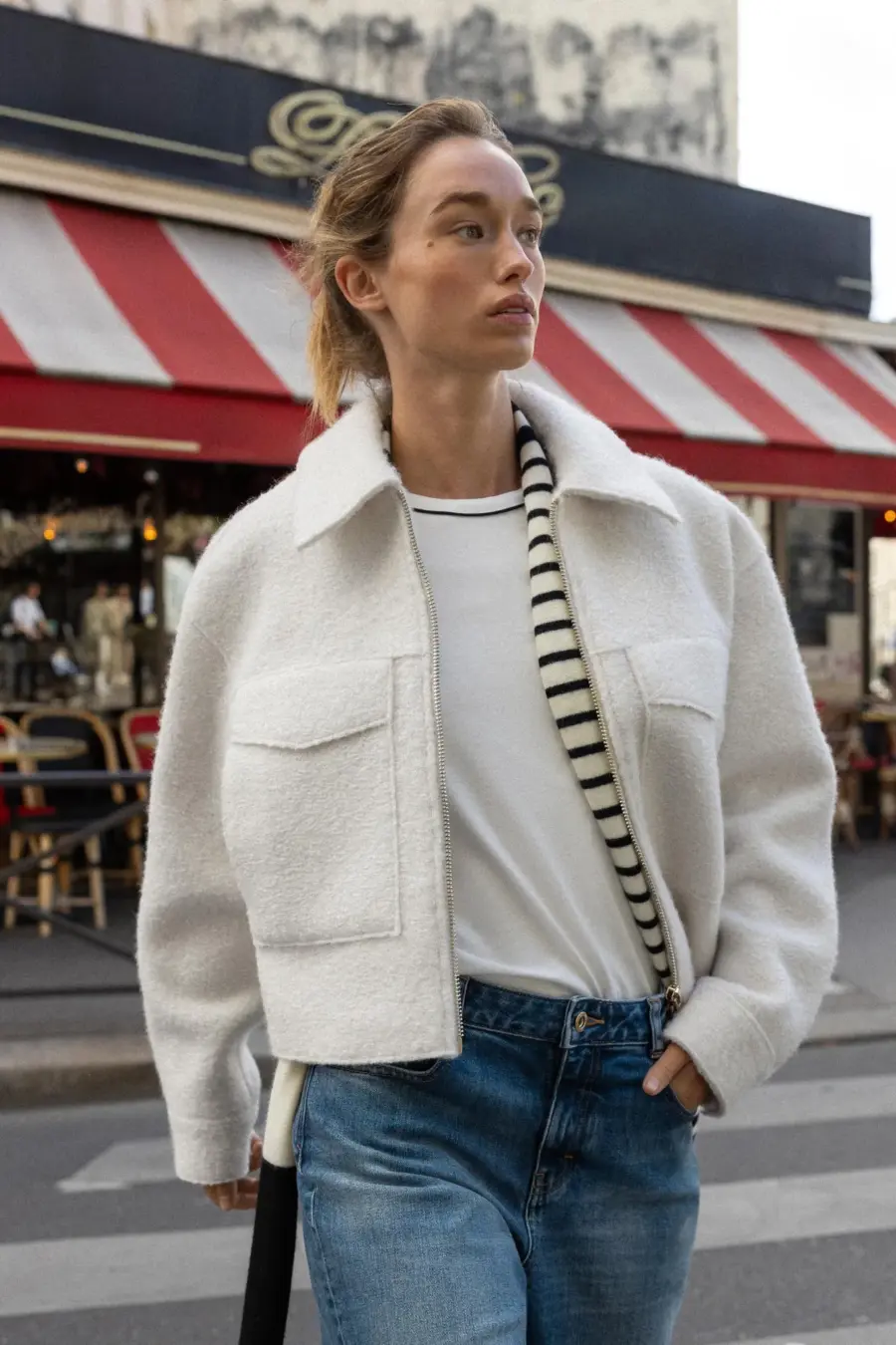BOUCLÉ JACKET WITH PATCH POCKETS