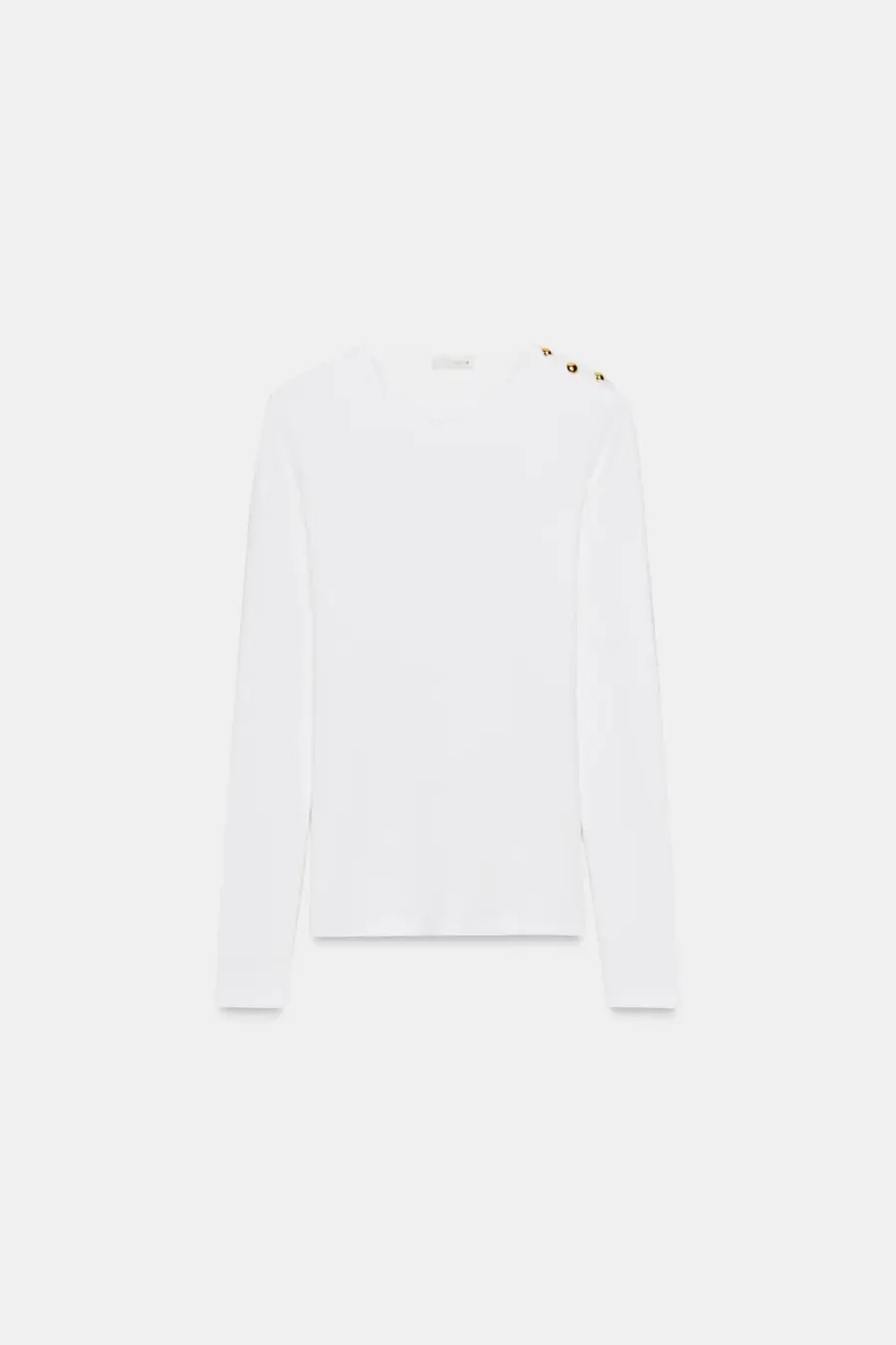 RIBBED T-SHIRT WITH BUTTONS