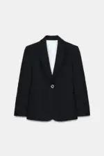 FITTED BLAZER WITH SHOULDER PADS
