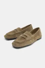 SPLIT SUEDE LOAFERS
