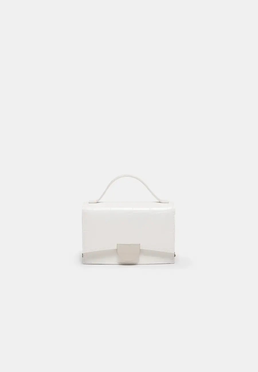 Mini rigid crossbody bag with coconut effect