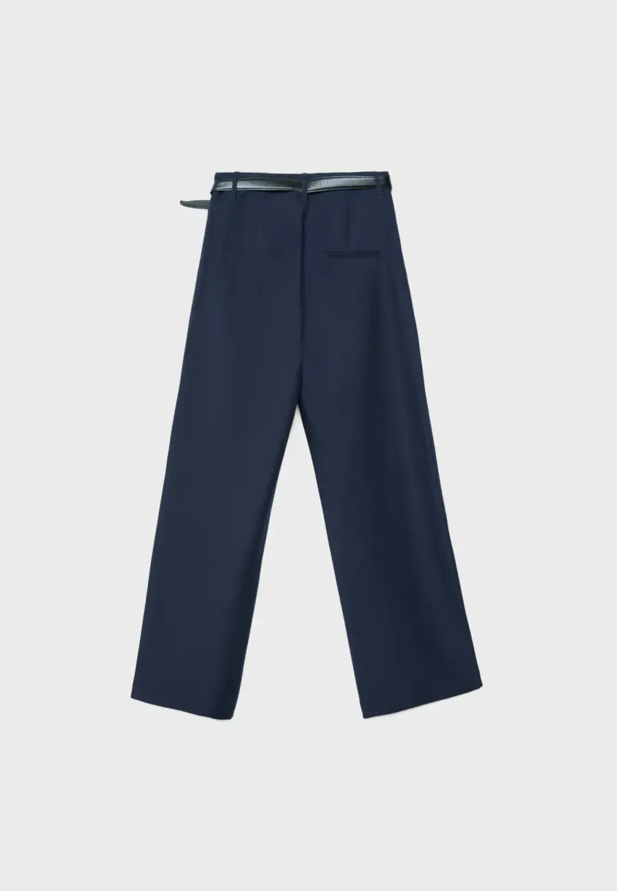Flowing straight-leg smart trousers with belt
