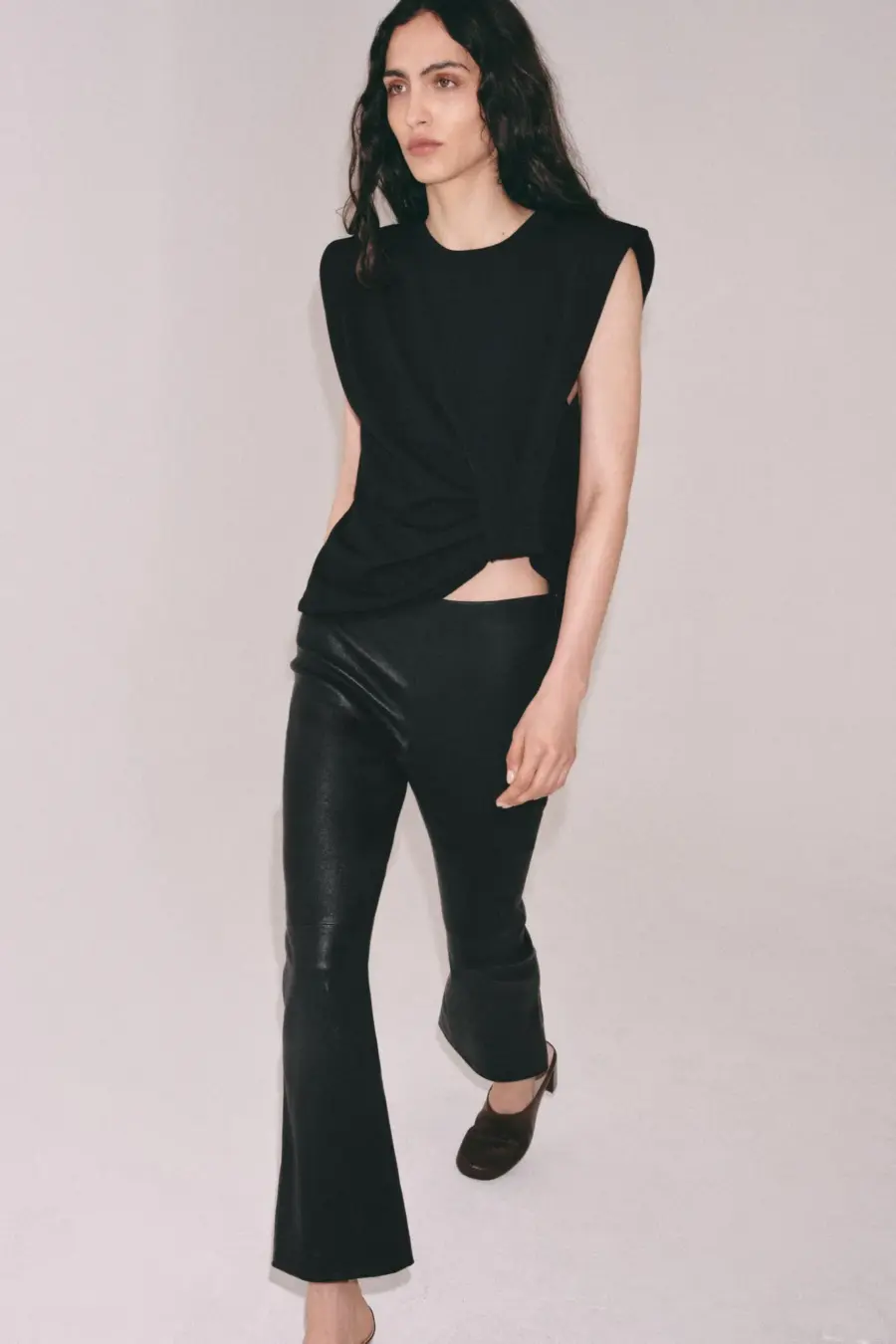 KNIT TOP WITH SHOULDER PADS