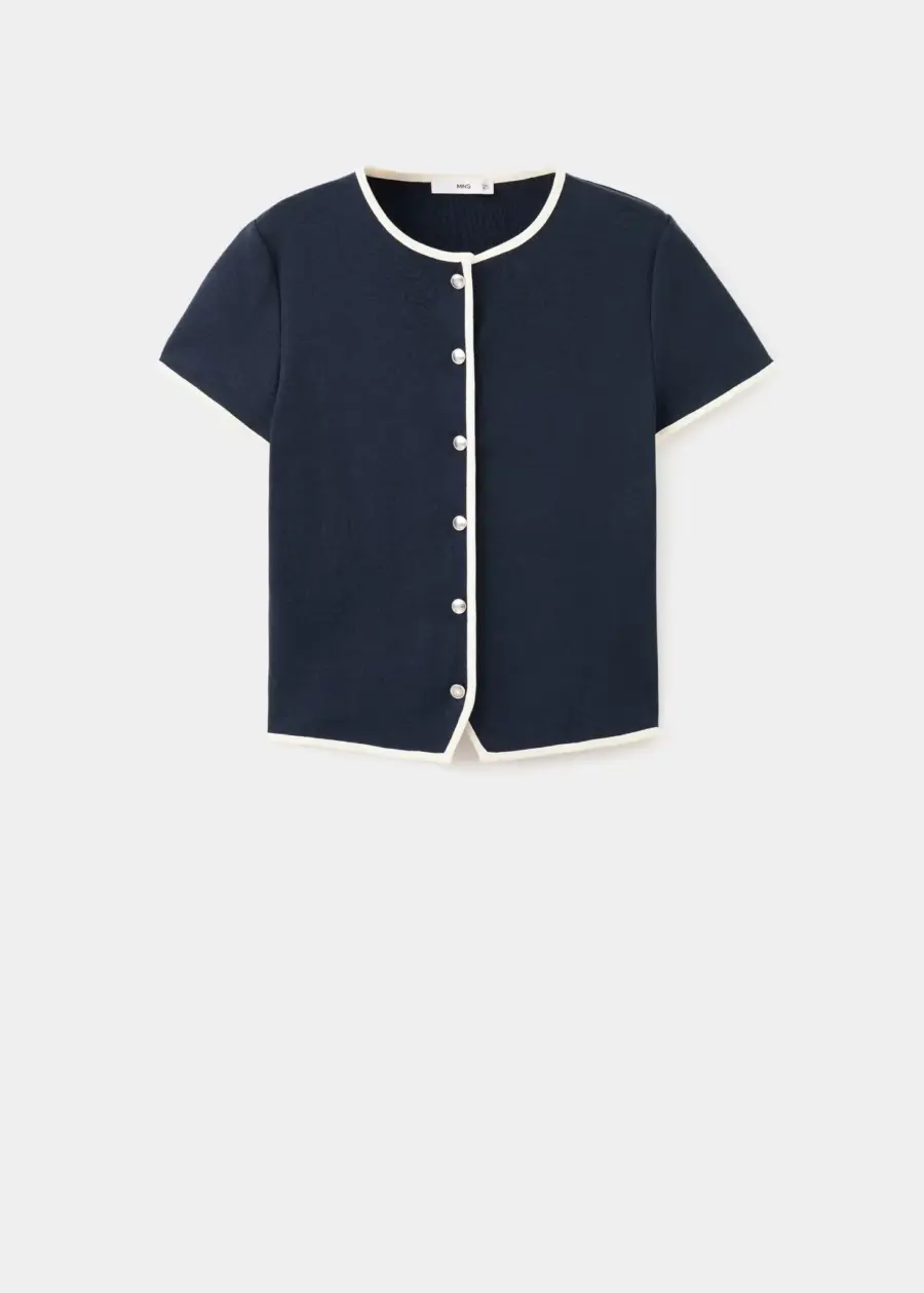 Buttoned cotton T-shirt
