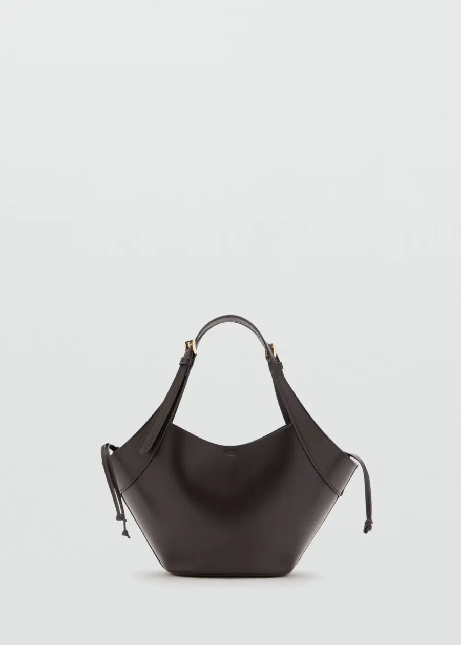 Double handle handbag with buckles