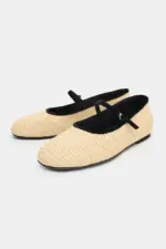 CONTRAST BRAIDED BALLET FLATS