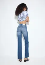 D74 Flared jeans with slit