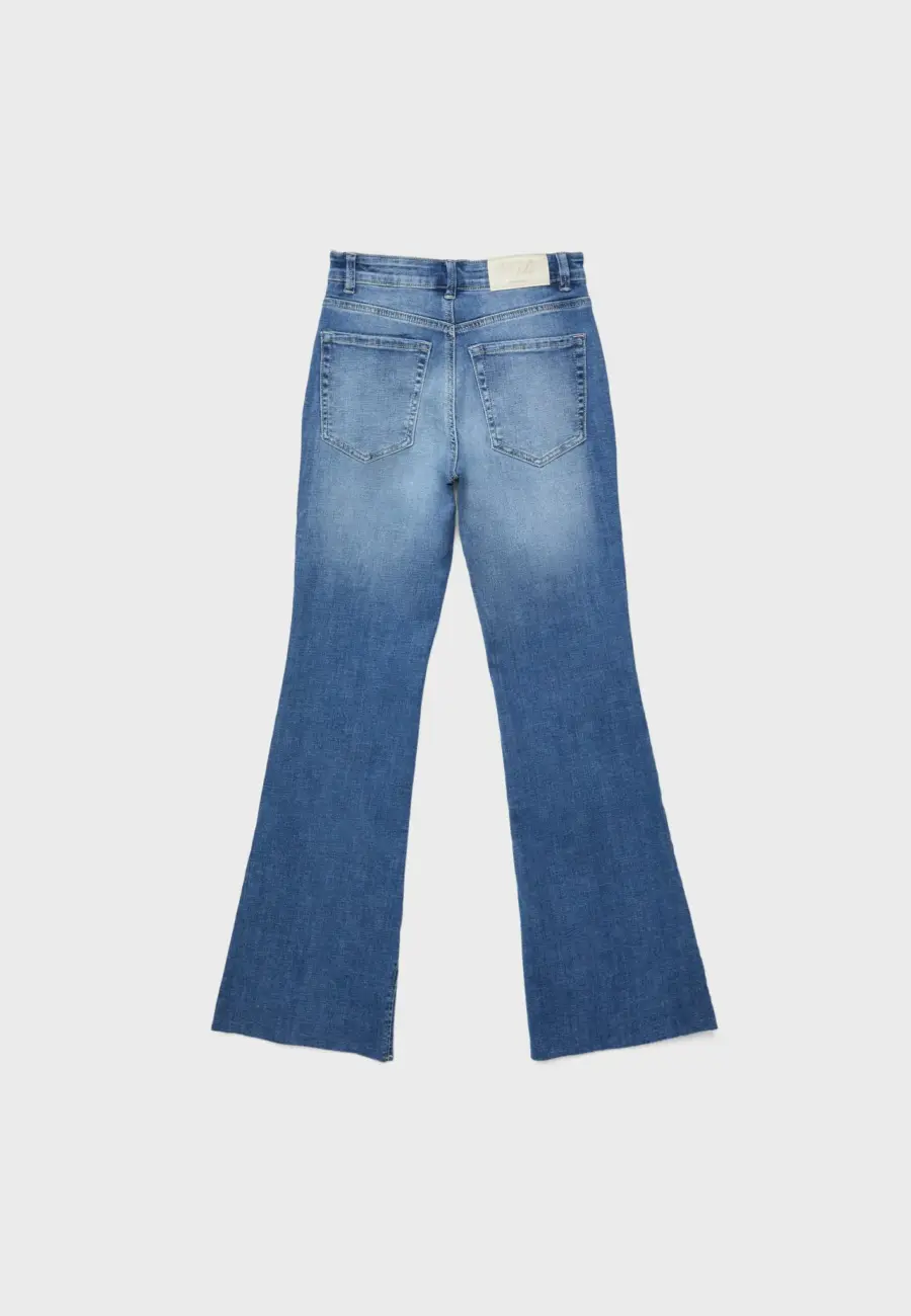 D74 Flared jeans with slit