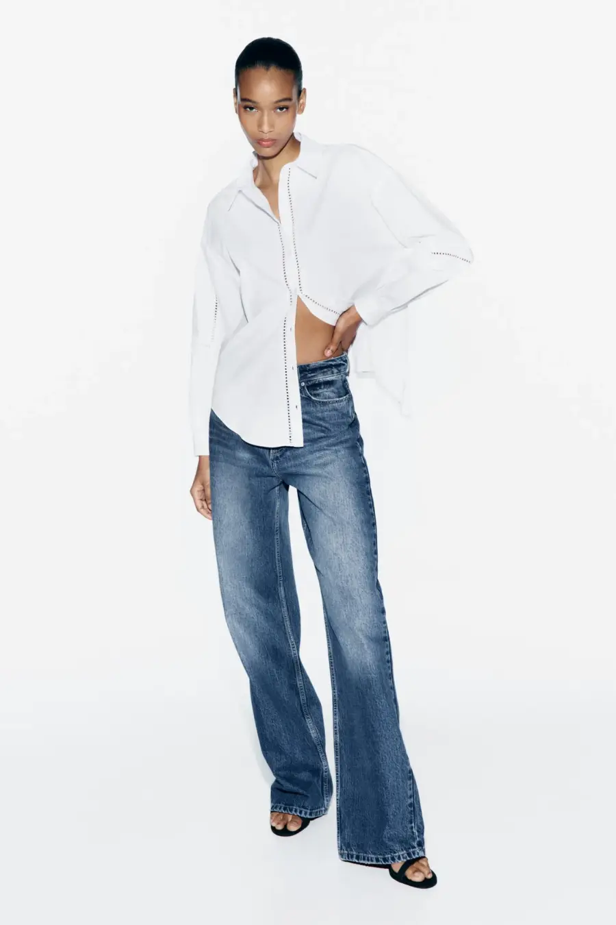 POPLIN SHIRT WITH LACE