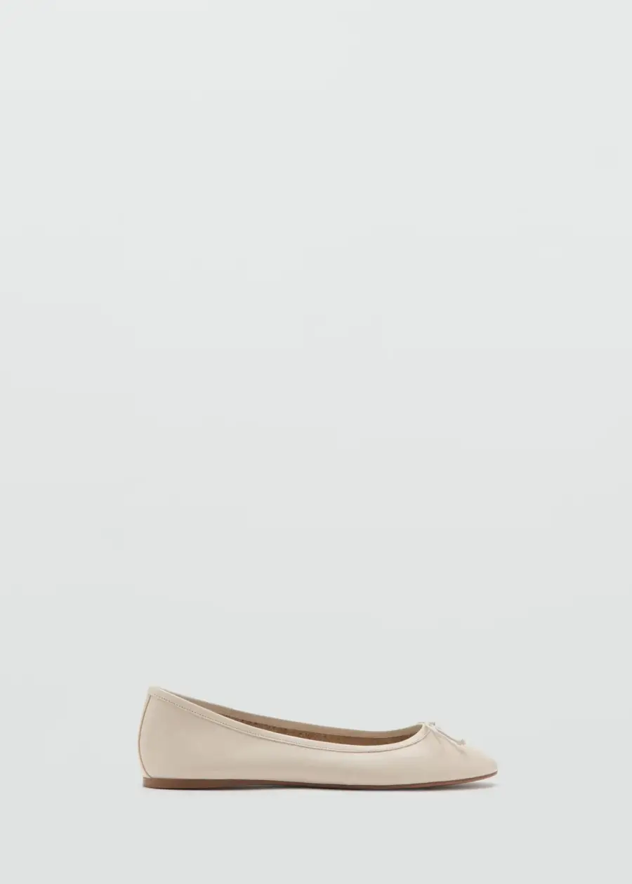 Leather ballet flats with bow