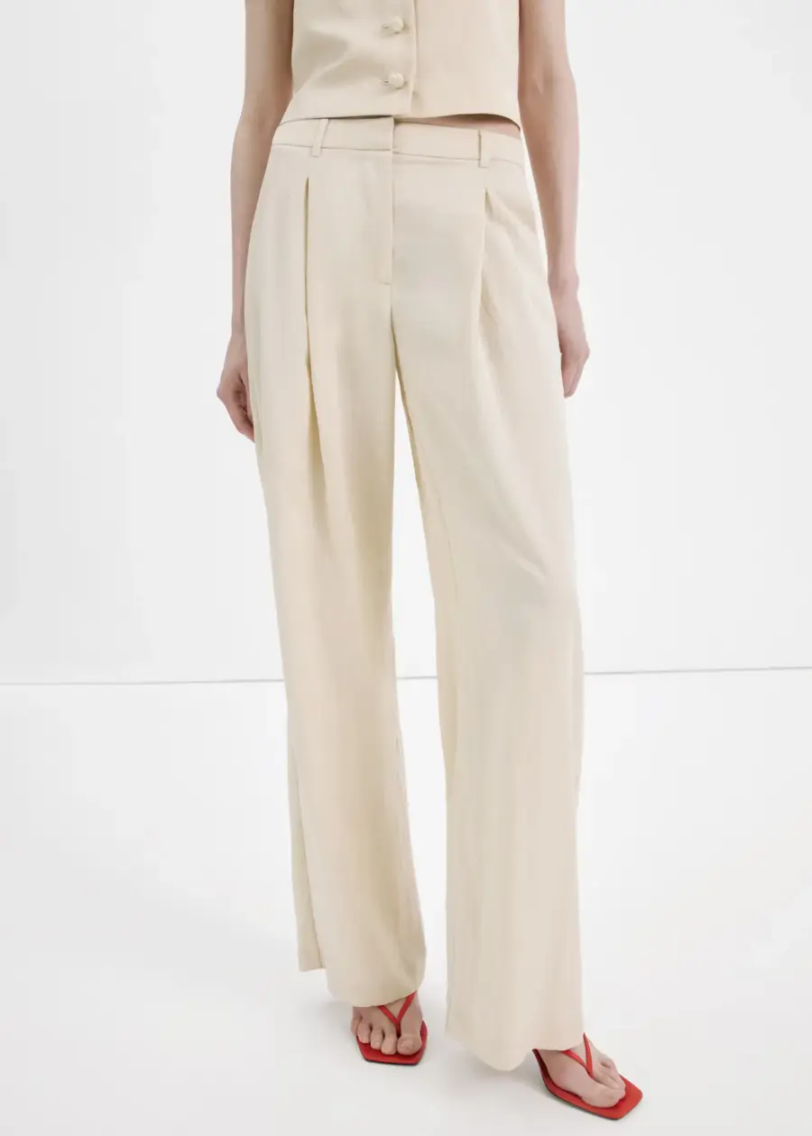 Mid-rise lyocell trousers