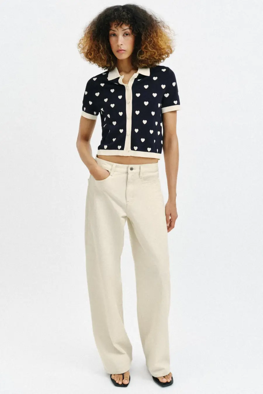 HEART KNIT POLO