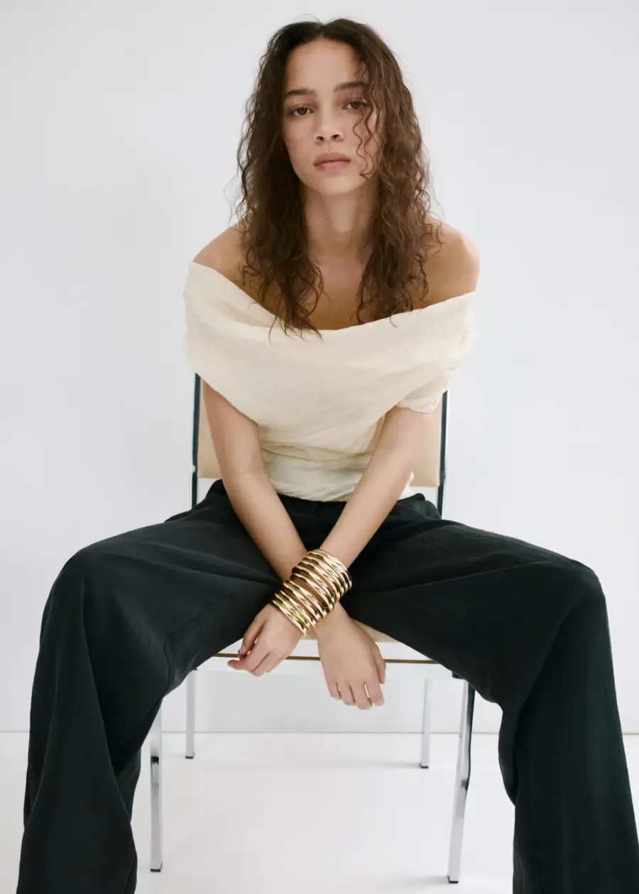 Straight-fit lyocell trousers