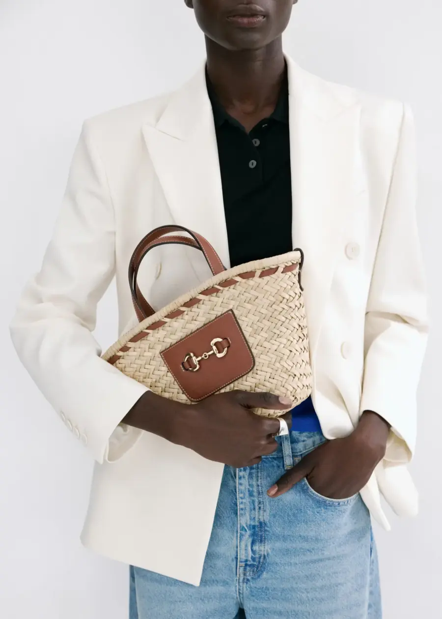 Small size natural fiber straw bag