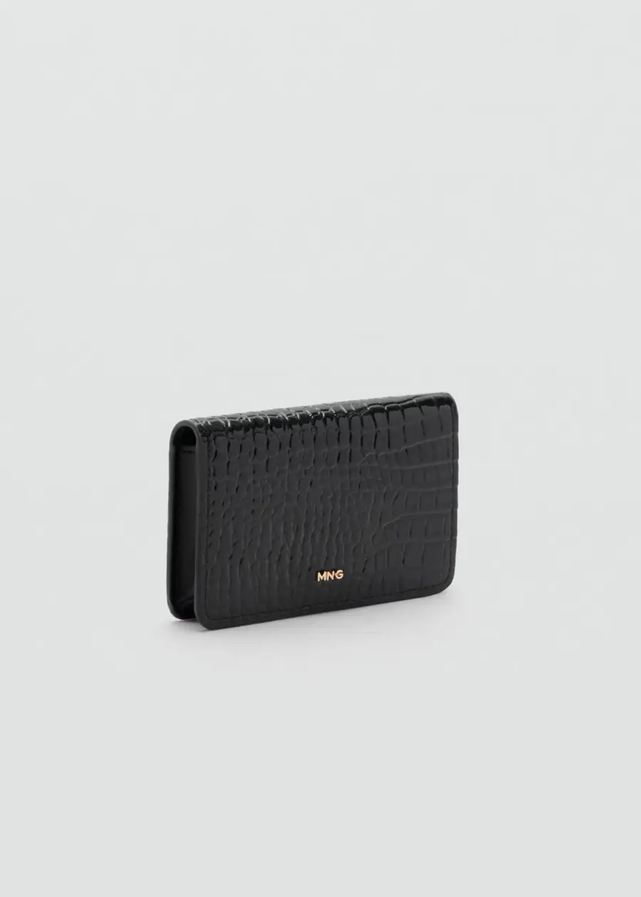 Small shiny croc-effect wallet