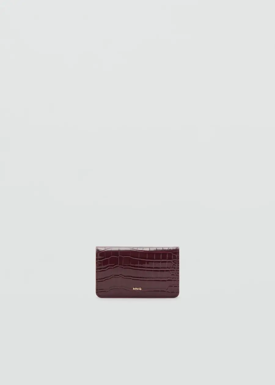 Small shiny croc-effect wallet