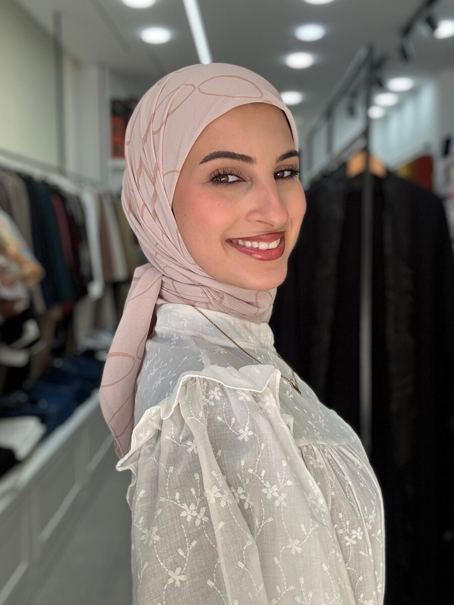 شيفون تركي مربع معرّق | Printed Square Hijab
