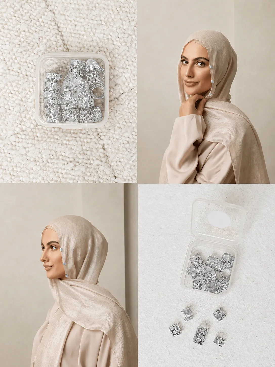 اكسسوارات حجاب باللون الفضي | Silver