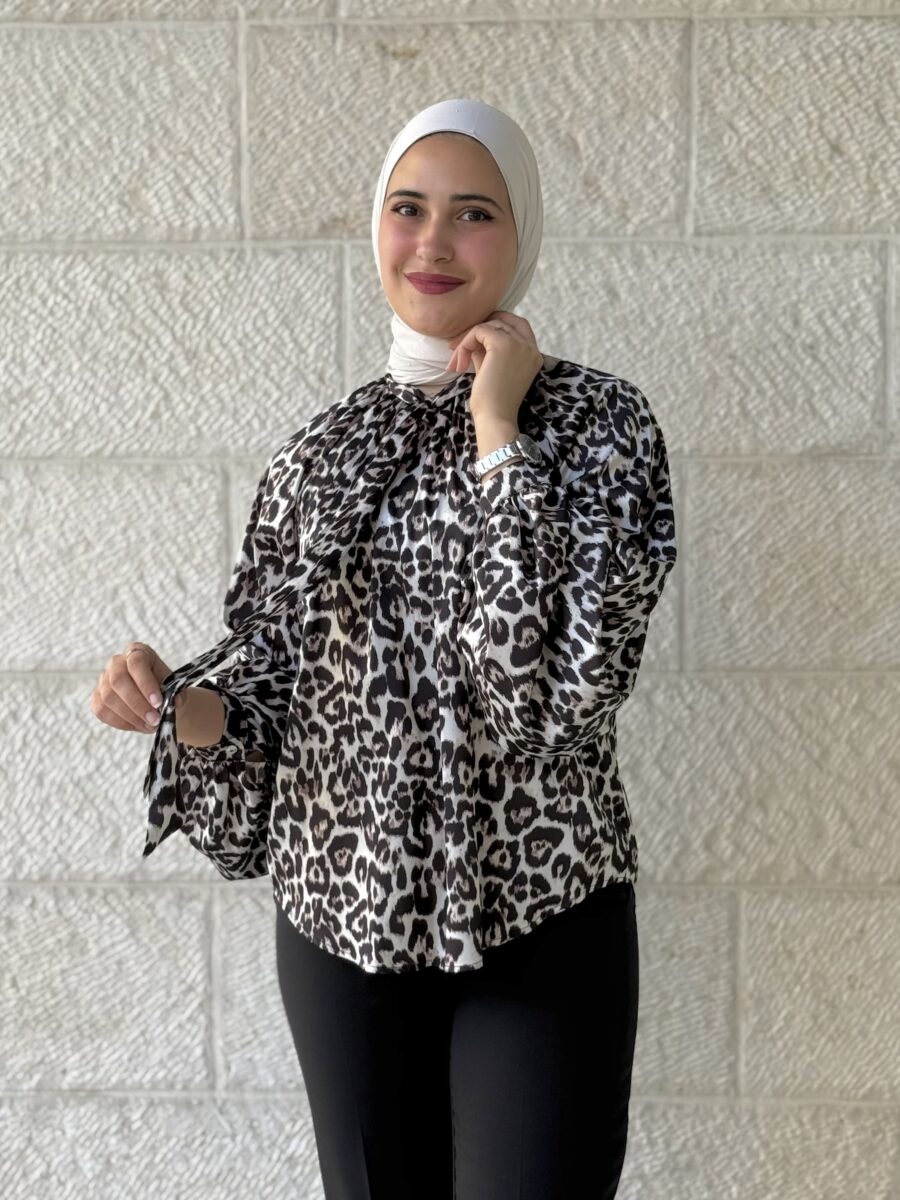 قميص تايجر ستان معرّق | Printed Satin Shirt