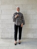 قميص تايجر ستان معرّق | Printed Satin Shirt
