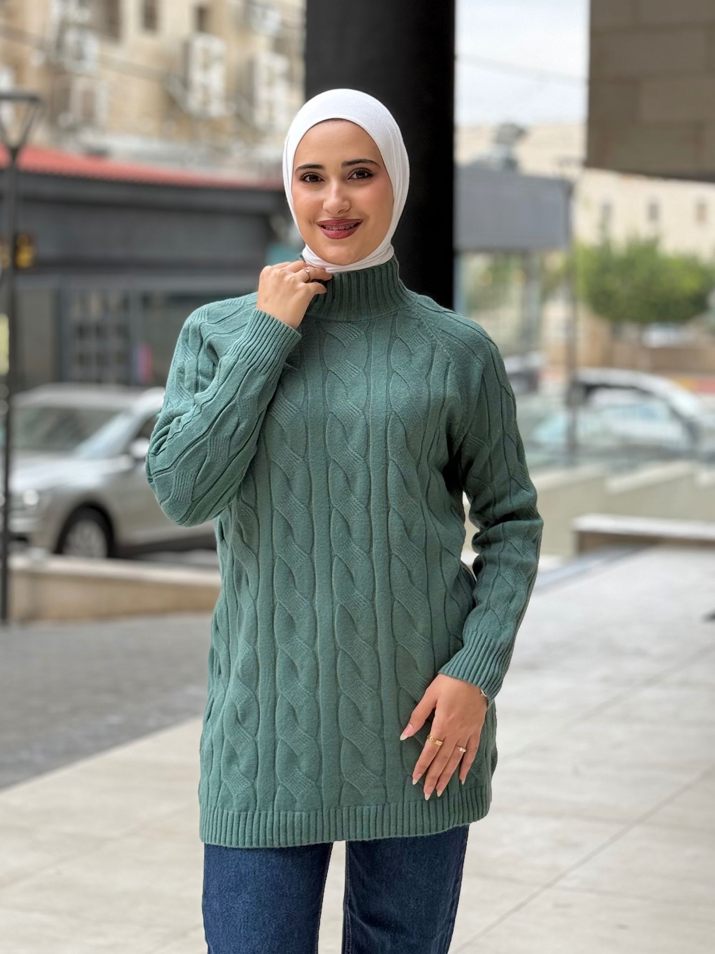 بلوز صوف أخضر فاتح | Light Green Blouse