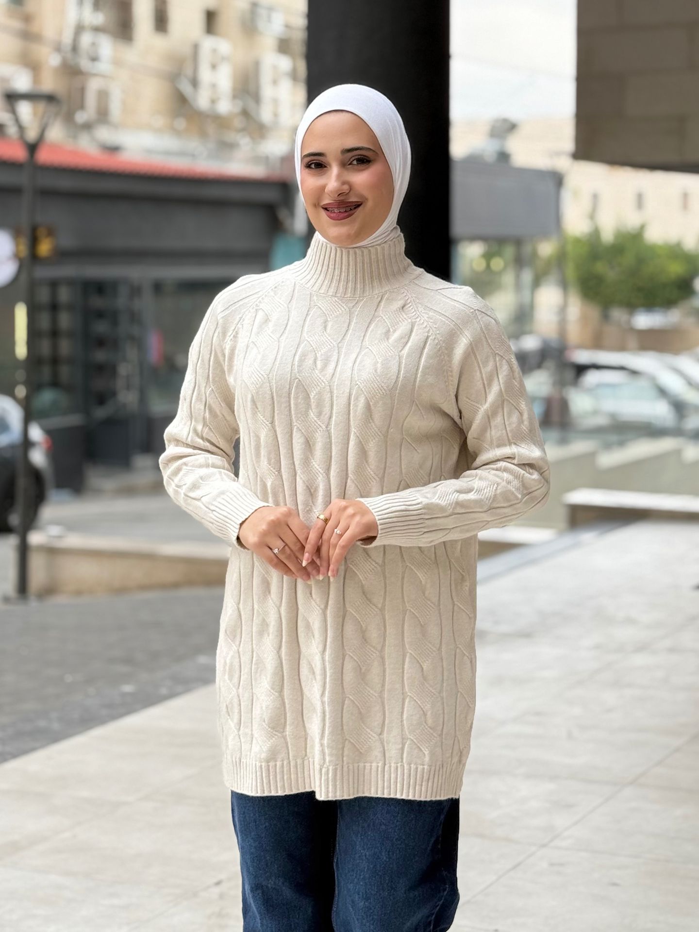 بلوز صوف بيج | Beige Blouse