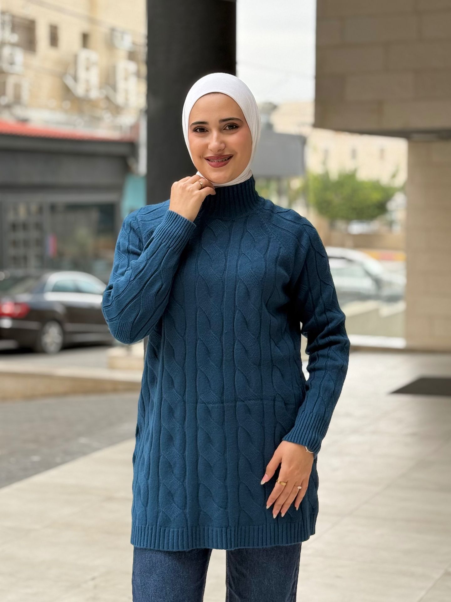 بلوز صوف تركوازي | Turquoise Blouse