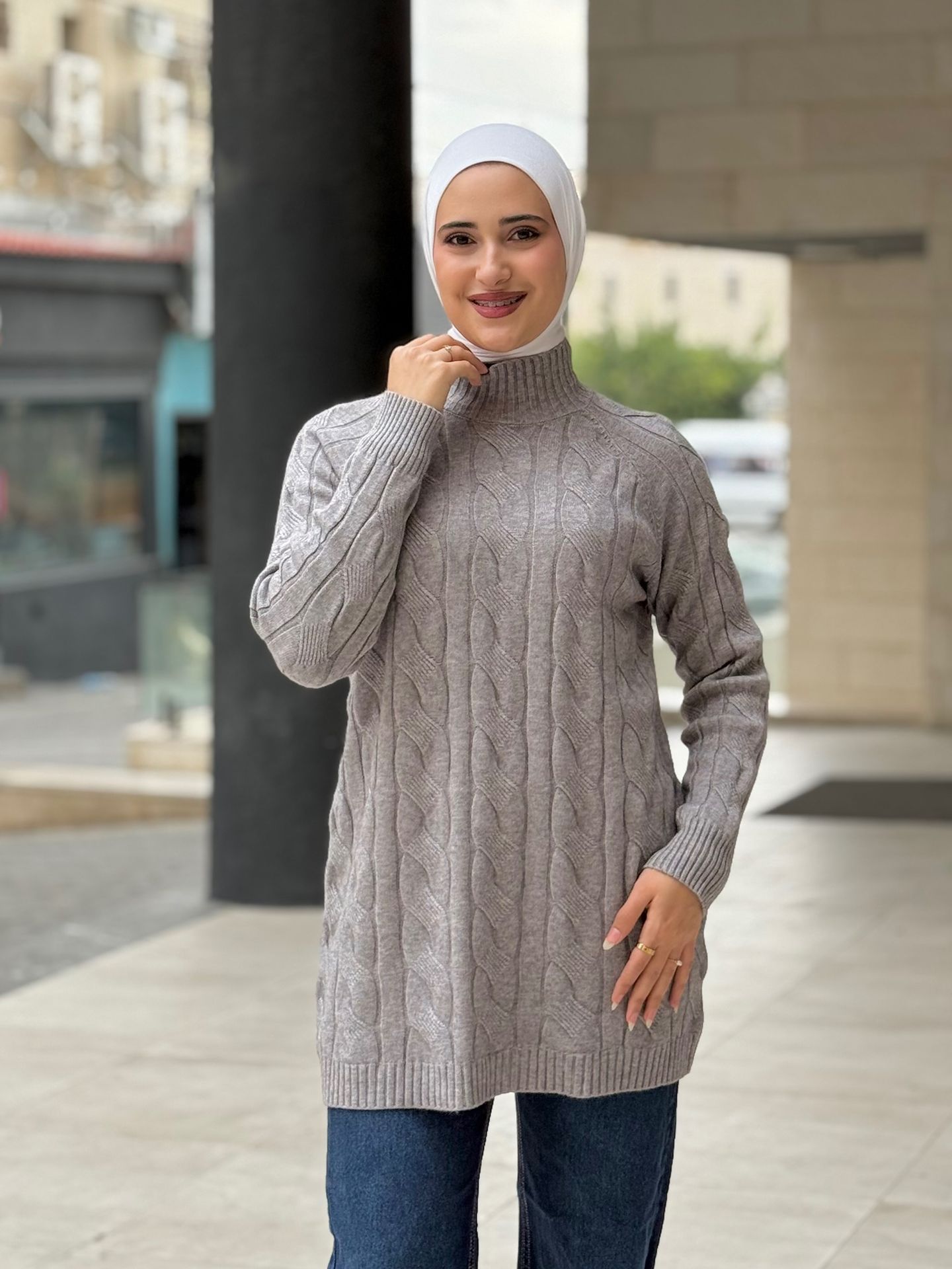 بلوز صوف رمادي | Grey Blouse