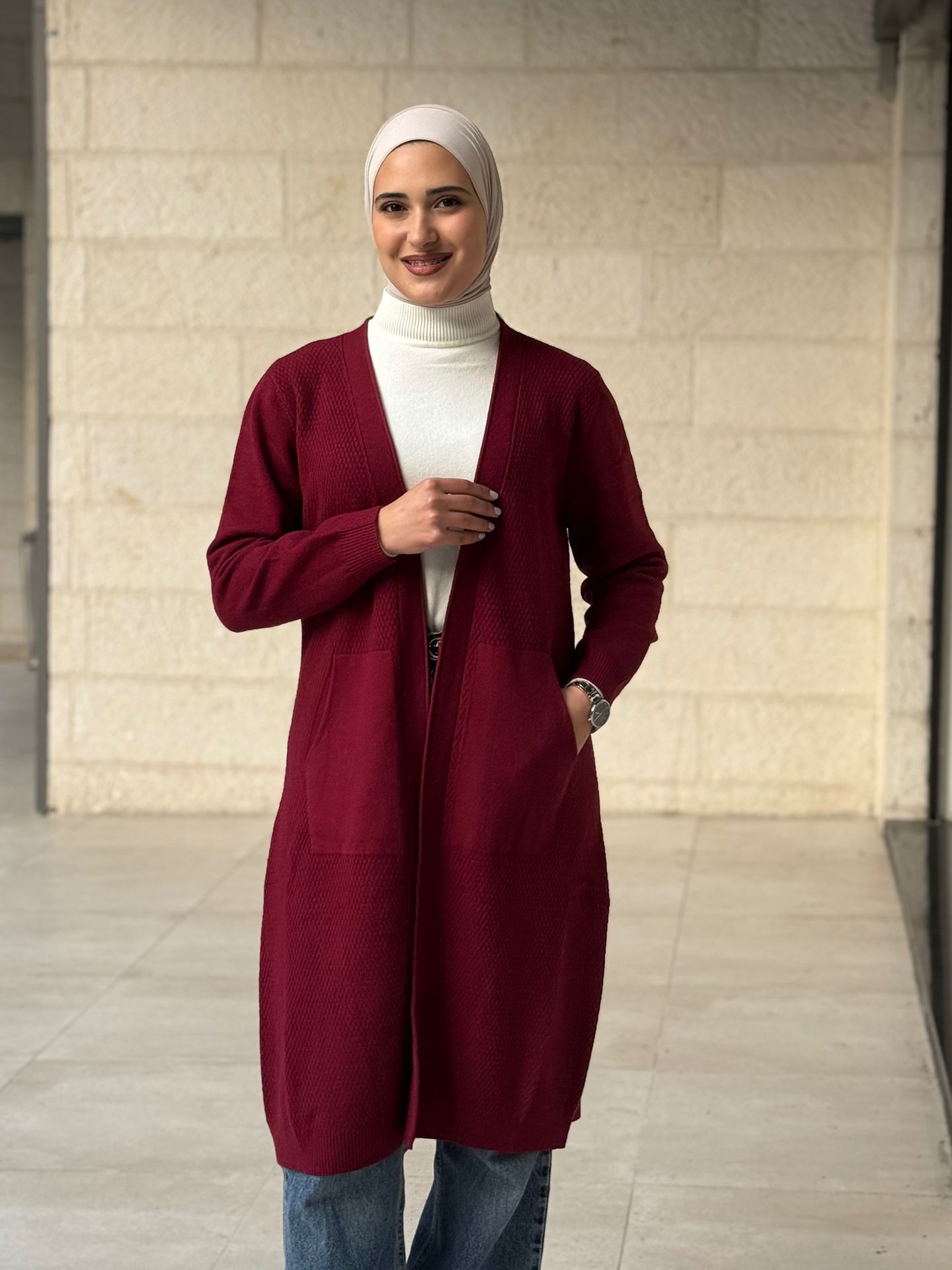 جاكيت صوف خمري | 100cm