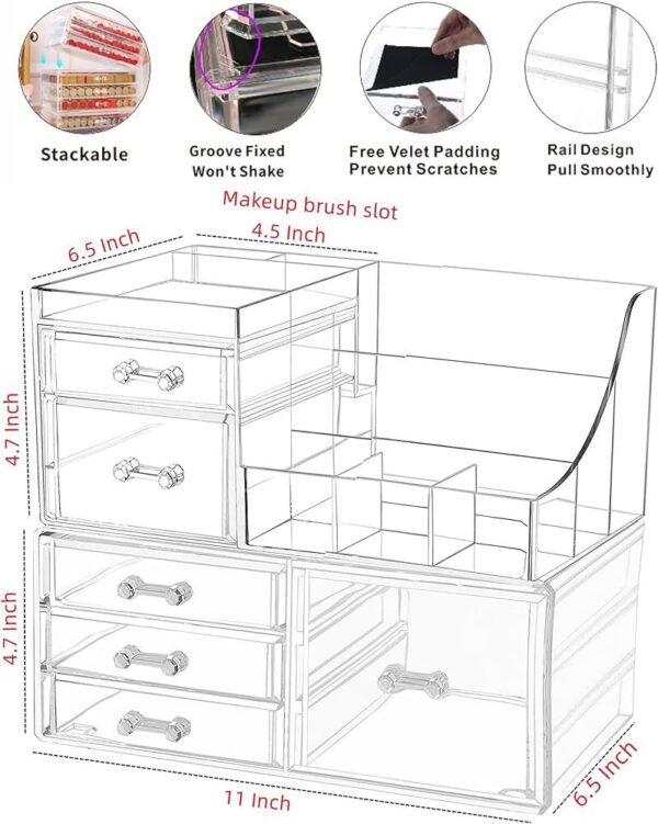 Clear Acrylic Cosmetic Organizer with Drawers