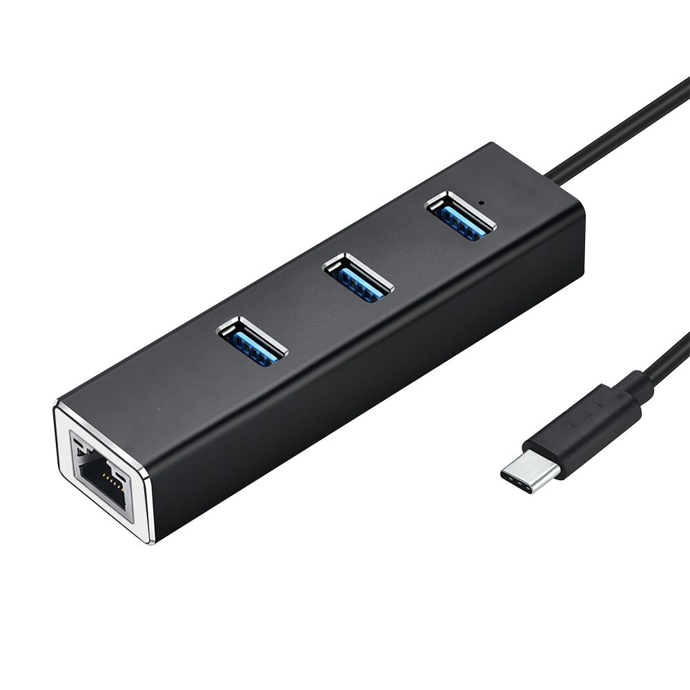 Type C to 3 ports USB 3.0 Hub with Ethernet