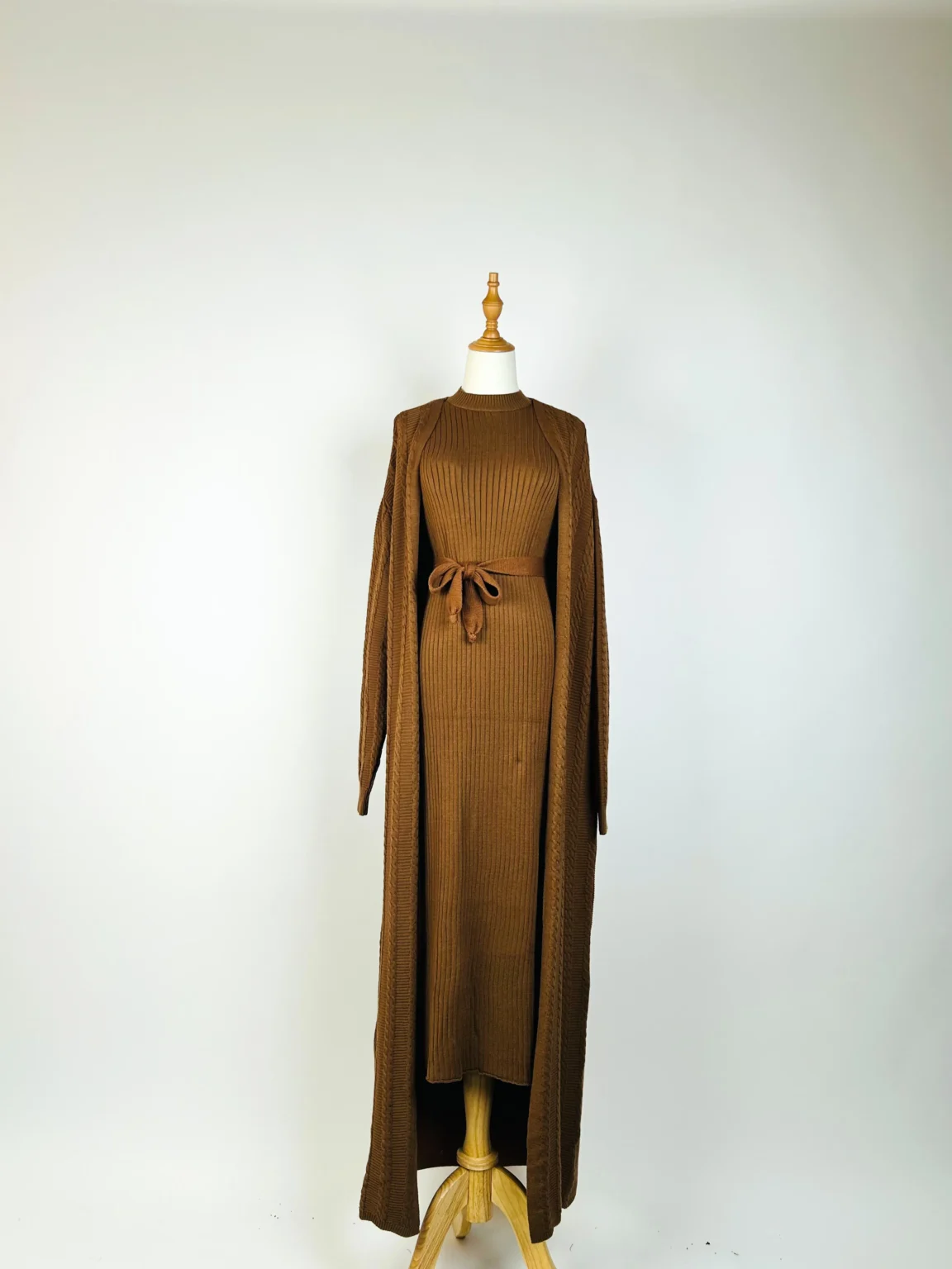 Two-piece wool dress
