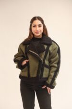 Suede and short fur jacket