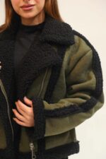 Suede and short fur jacket