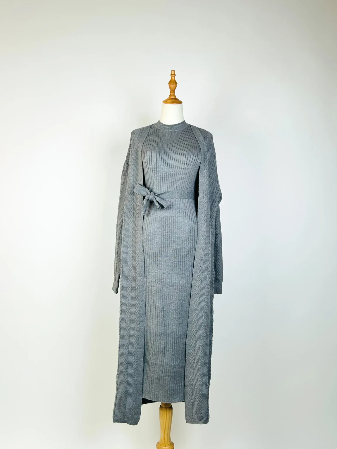 Two-piece wool dress