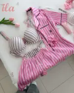 بيجاما فيكتوريا سيكرت مقلم فوشي شورت