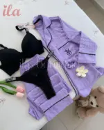 بيجاما فيكتوريا سيكرت موف فاتح مبزر كم و بنطلون