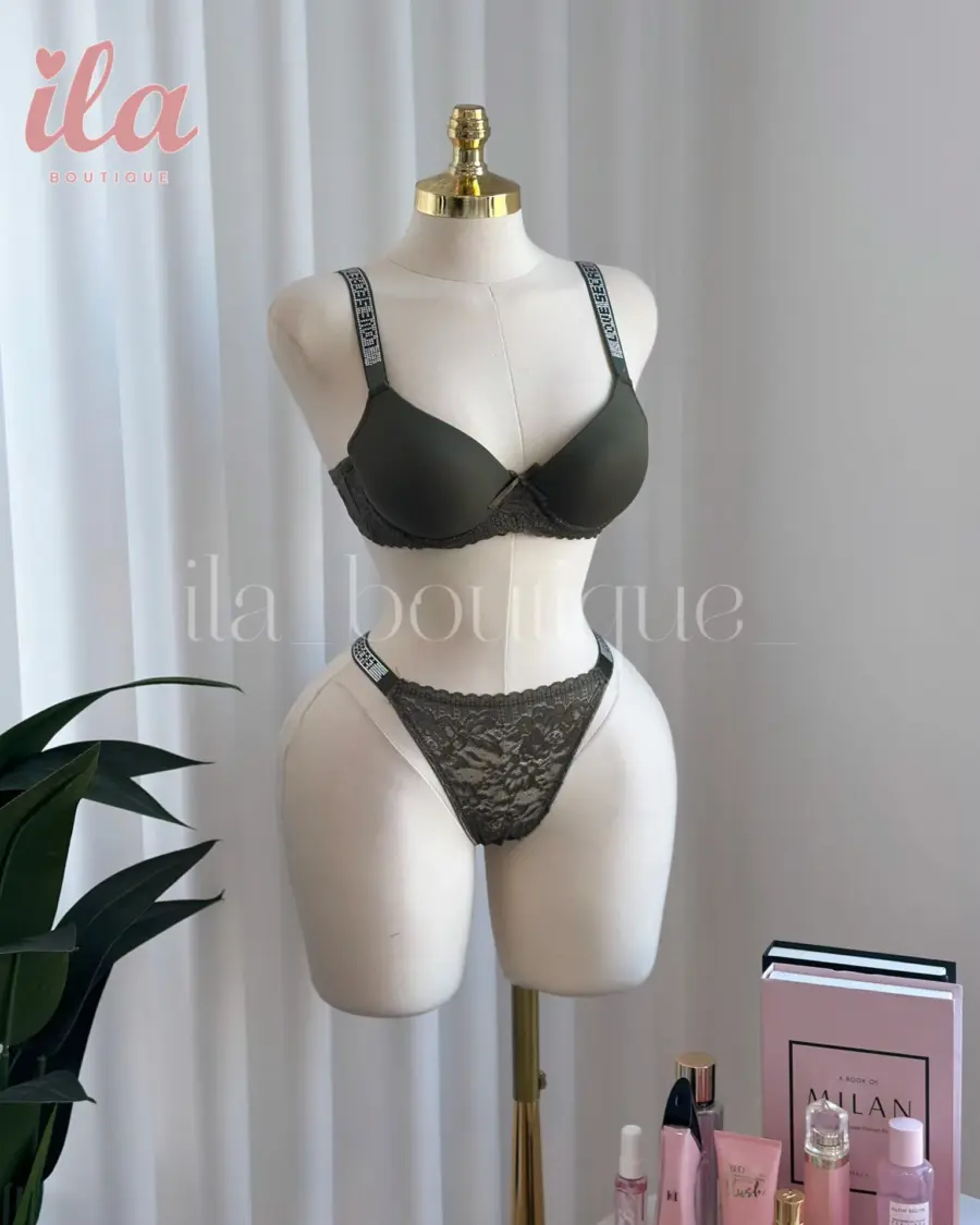 داخلي LOVE SECRET زيتي قماش قطعتين