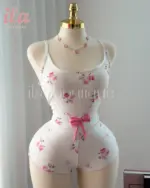 بيجاما ابيض مورد توب و شورت