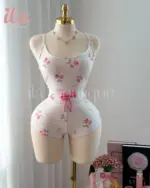 بيجاما ابيض مورد توب و شورت